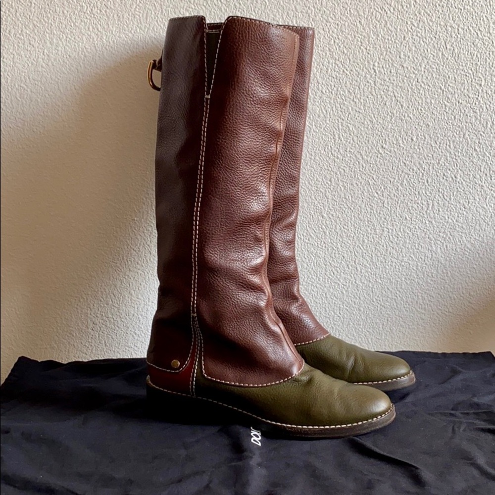 Dolce&Gabbana green, brown and red riding boots - Picture 2 of 14